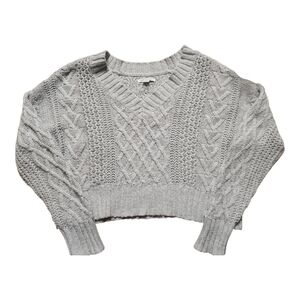 American Eagle Outfitters Gray V-Neck Sweater Size Large